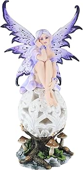 Amazon.co.jp: Ebros 美しい女神 ラベンダー 妖精 LEDに座る